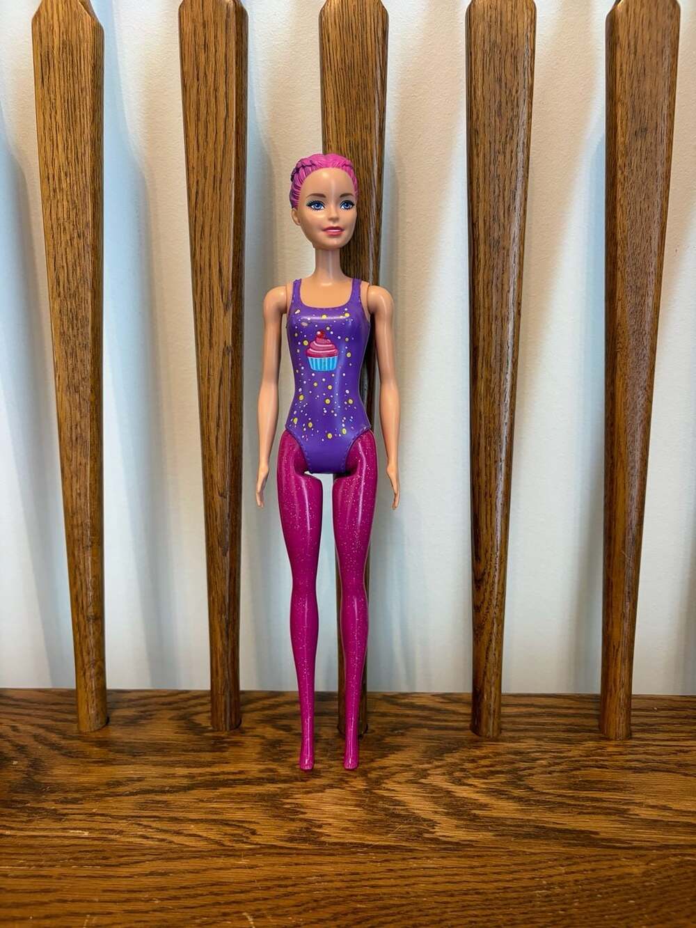 Mattel Barbie Extra Minis Doll Purple Cupcake Bodysuit Pink Hair